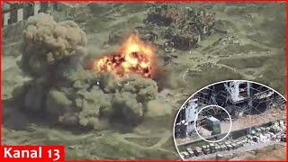 MiG-29 crushes with US bombs a command post in Kherson where Russian military, ammunition gathered