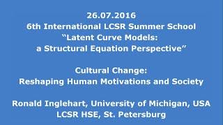6th Summer School, day 2: Ronald Inglehart - Reshaping Human Motivations and Society