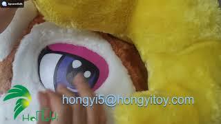 Hongyi X custom inflatable furry pony, plush fox, double layer