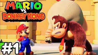 Mario vs Donkey Kong Gameplay Walkthrough Part 1 - INTRO World 1 Mario's Toy Company