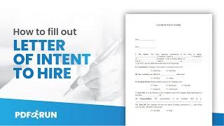 How to Fill Out Letter of Intent to Hire Online | PDFRun