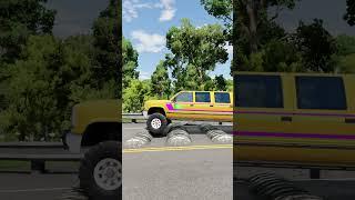 Cars and big oil truck vs Speed Bumps #short #beamng #beamngdrive #trucksvs