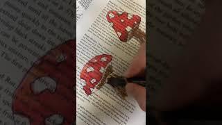 Mushroom drawing on scrap book pages | thecreativecove