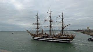  Italian Navy Tall Ship Amerigo Vespucci Leaving Portsmouth UK