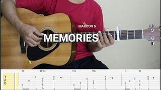 Fingertyle Guitar Cover - MEMORIES - MAROON 5 - TAB Tutorial