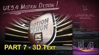 3D Text with UE5.4 Motion Design Tools