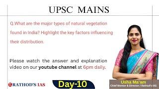 Natural vegetation/ Mains answer writing practice |Rathods ias academy #upsc #ias