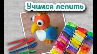 Попугайчик из воздушного пластилина! A parrot from air dry polymer clay plasticine - online lesson