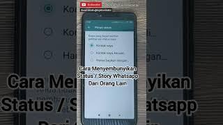 Cara Menyembunyikan Status Whatsapp dari seseorang #tutorialwhatsapp #seputarkonter #shorts