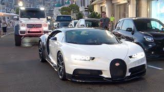 Supercars in Monaco Night Life! Chiron, G63 AMG 6x6, LaFerrari, Revuélto, 993 GT2, LOUD SF90..