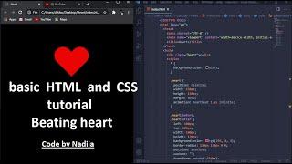 HTML and CSS tutorial of animated beating heart. Beginner friendly coding project.