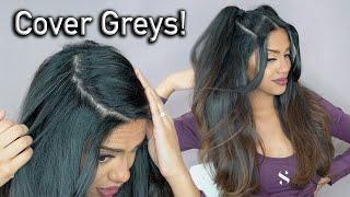 Cover Stubborn Grey Hair in Seconds At Home! - HAIR TUTORIAL | ARIBA PERVAIZ