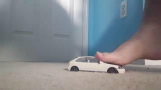 Giantess Giant man crush car foot crushing