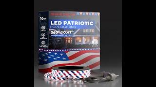 Patriotic Outdoor Rope Light Red White Blue 11000K US Flag Lighting Review