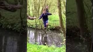 Funny Video of child falling in water