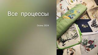 текущие процессы. осень 2024 год. вышивка крестиком.