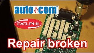 Repair broken Autocom / Delphi CDP+ replace SMD diodes // Naprawa CDP+ autocom delphi hot air