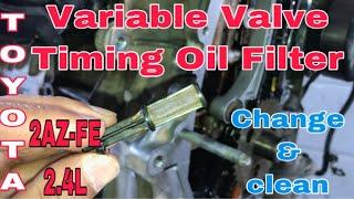 Variable Valve Timing Oil Filter Replacement And Cleaning Of Toyota Camry 2AZ-FE Engine