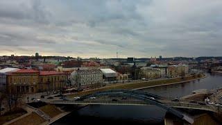 Mesmerizing Drone Flight: Discovering Vilnius' Iconic Neris River and Gediminas Castle from Above!