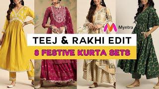 Myntra Festive Kurta Sets | Teej Rakhi Outfits | Prettify By Surbhi