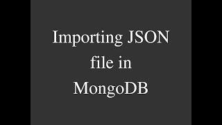 Importing JSON file in MongoDB