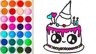 Coloring for Toddler with Cake, Coloring Page for Toddlers