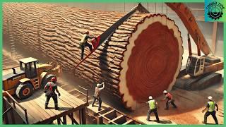 Amazing Fastest Large Wood Sawmill Machines Working | Modern Operated Sawmills in The Country #1