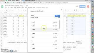 Baseball Statistics Google Sheets