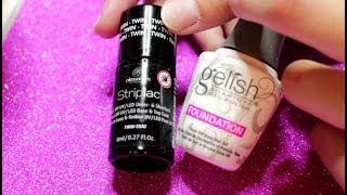 Striplac Peel off gelpolish Allessandro with regular gelpolish VS Gelish foundation & top it off