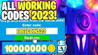 *NEW* ALL WORKING CODES FOR TOILET TOWER DEFENSE IN 2023! ROBLOX TOILET TOWER DEFENSE CODES