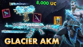 New LUCKIEST Glacier ULTIMATE Set CRATE OPENING | 8k uc Glacier AKM and Uzi opening  | BGMI