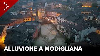 Alluvione a Modigliana (Forlì-Cesena), fiumi in piena e diverse zone del paese allagate