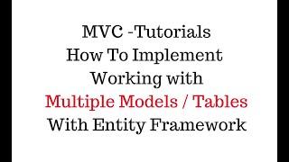 MVC tutorial working with multiple tables models c# 4.6