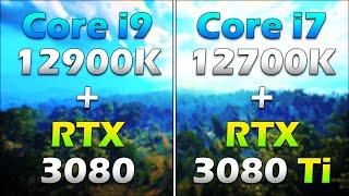 Core i9 12900K + RTX 3080 vs Core i7 12700K + RTX 3080 Ti | PC Gaming Tested