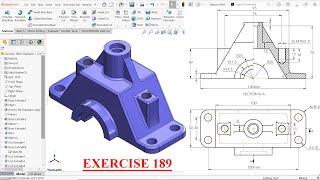 Solidworks tutorial for beginners Exercise 189 (3D Modelling)