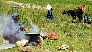 Shepherd Mother Cooking Kabuli Pulao | Shepherd Life | Qabili Plav | Village Life of Afghanistan