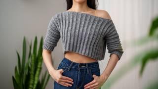 How to Crochet: EASY Off the Shoulder Top | Pattern & Tutorial DIY