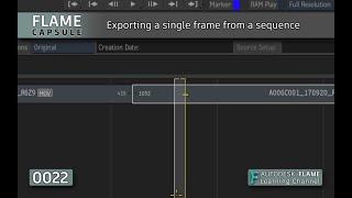 Flame Capsule 022 - Exporting a single frame from a sequence - Flame 2021.1