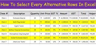 How to Select Every other row in Excel - How to Select every alterative row in excel