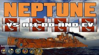 NEPTUNE vs 4 DD and CV || Royal Navy Steel Balls