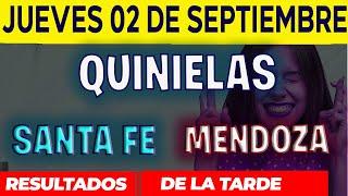 Resultados Quinielas Vespertinas de Santa Fe y Mendoza, Jueves 2 de Septiembre