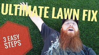 Ultimate lawn fix - 3 easy steps  dethatcher, scarify and fertilize