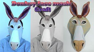 how to make donkey mask out of paper |  donkey mask craft | animal mask making | paper mask | craft