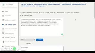 How Convert Curl  command to Api Request