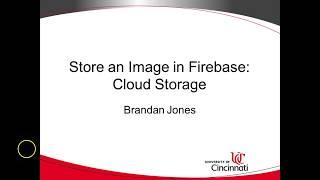 Store an Image in Firebase Cloud Storage