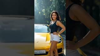 Beautiful girl with Porsche car #fashion #music #model #bikini #viralvideo #shorts