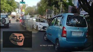 Karma hits right away - Car obstructed idiotic driving | Indian roads | Street idiots | Dashcam clip