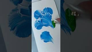 Easy Simple Blue Flower Painting #art #painting #trending