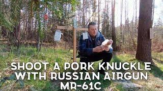Air Rifle Plinking | Russian Airgunner | Shoot a pork knuckle with russian airgun MR-61C