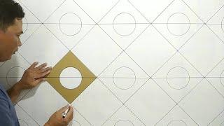 3D wall painting star | Optical illusion art | Tutorial Wall painting ideas | Bedroom 3D wall Design